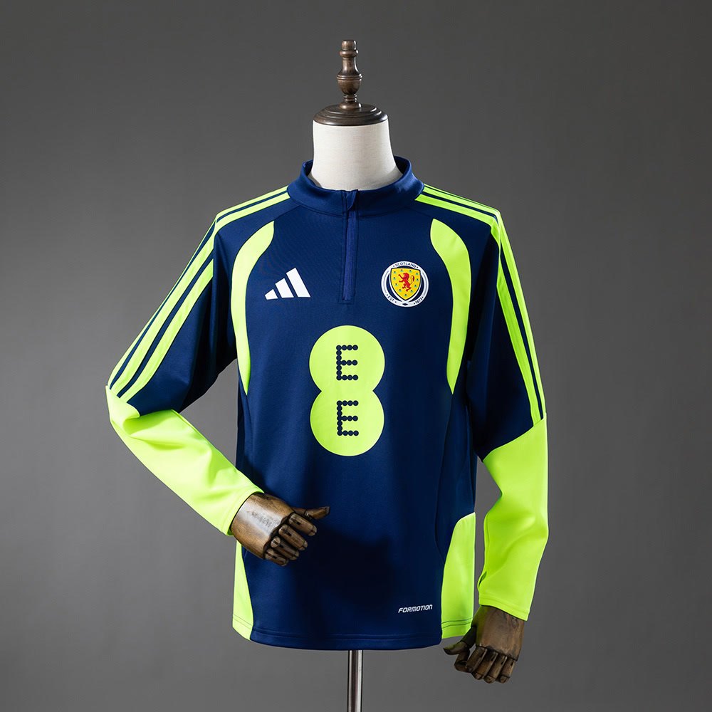 Scotland 2026 Training Top Navy Blue & Fluorescent Green Jersey