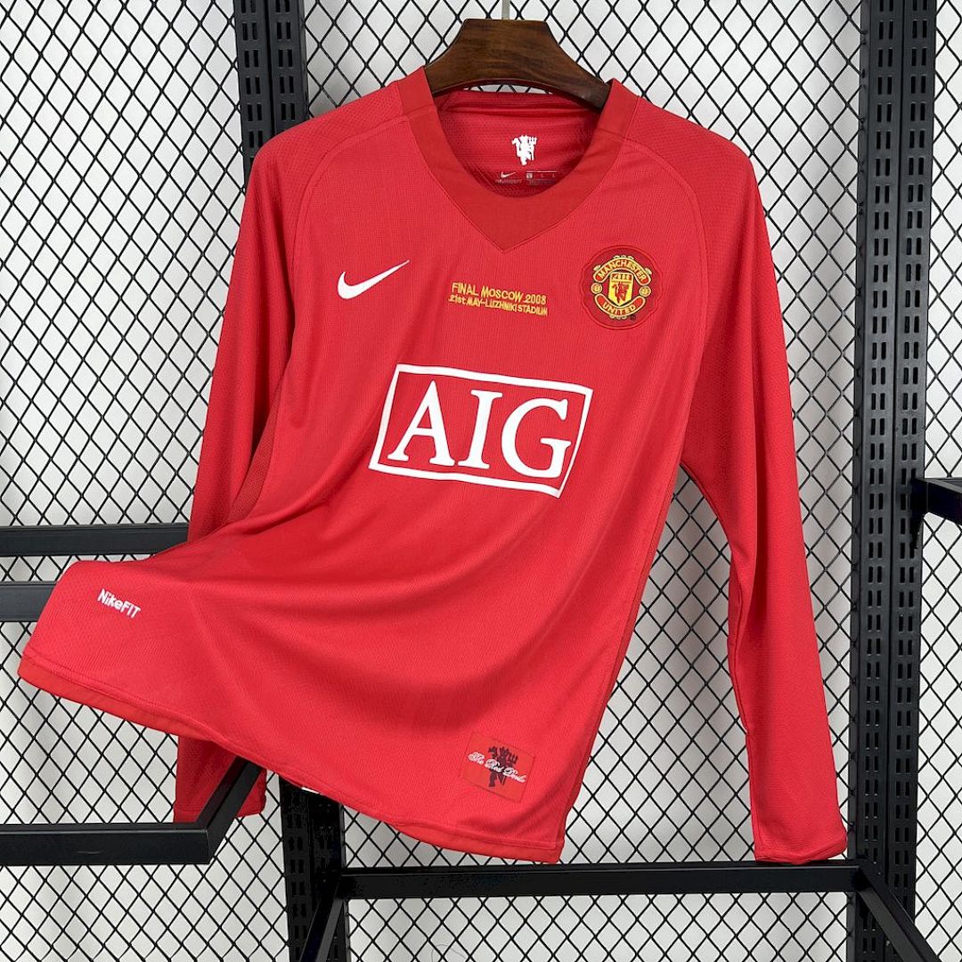 Manchester United 2007/08 Home Long Sleeve Retro Jersey